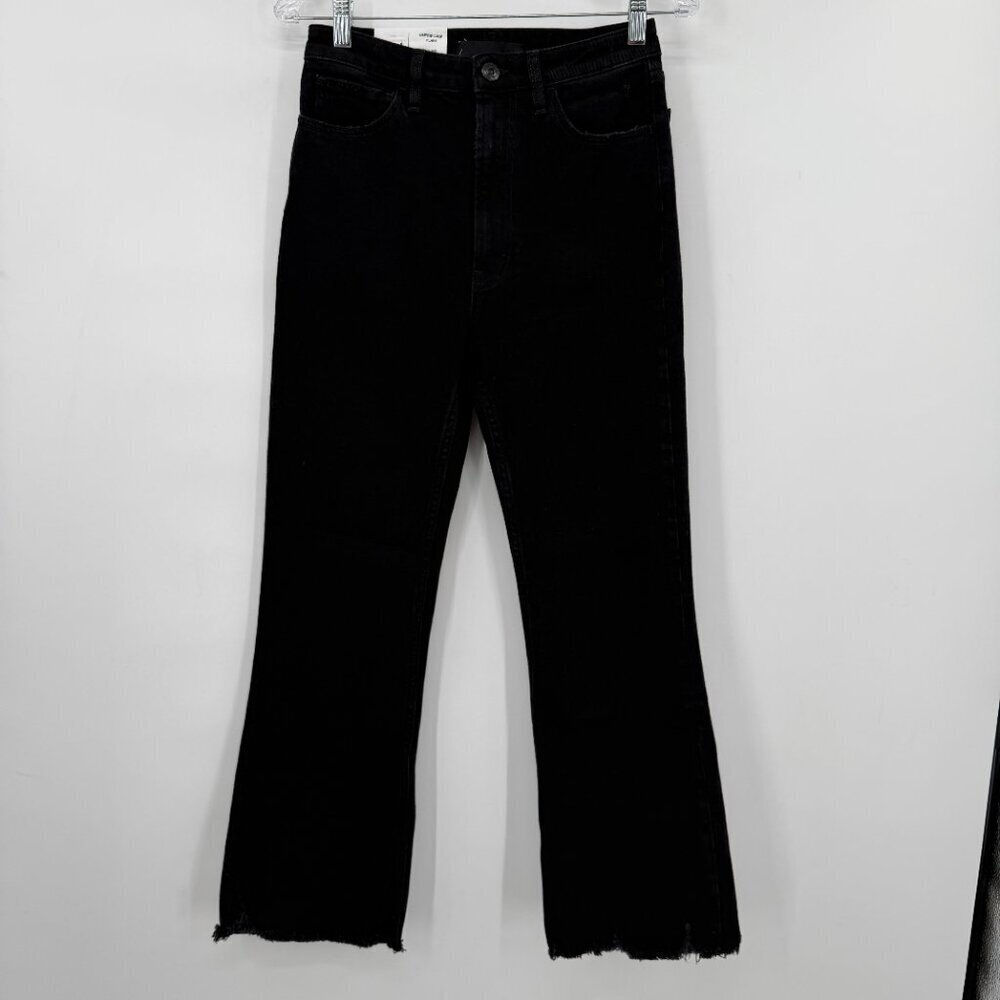 3x1 NYC Empire Crop Flare Jeans High Rise Black Trendy Luxury Women's 27
